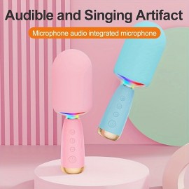 Wireless Audio Karaoke Microphone All In One Wireless Audio Portable Microphone Speaker Speaker HF Level Speaker V5.0 With Long Battery Life Of 24 Hours

