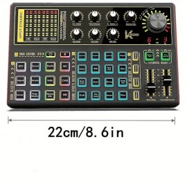 Professional Audio Mixer K300 Live Sound Card And Audio Interface Sound Board With Multiple DJ Mixer Effects Voice Changer And LED Light Prefect For
