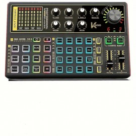 Professional Audio Mixer K300 Live Sound Card And Audio Interface Sound Board With Multiple DJ Mixer Effects Voice Changer And LED Light Prefect For
