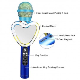 Wireless Bluetooth Condenser Phone Microphone Speaker Handheld Music Player MIC Singing Recorder KTV Karaoke Microphone
