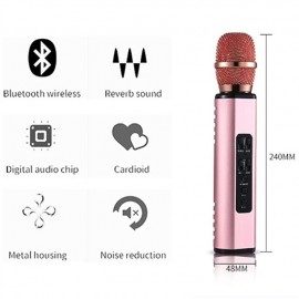 Wireless Microphone Karaoke Double Horn Bluetooth Handheld Portable Speaker Home KTV Player Echo-type Sound Adjustment Live
