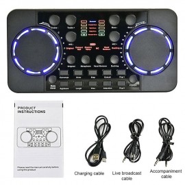 V300 PRO Sound Card 10 Sound Effects Bluetooth Noise Reduction O Mixers Headset Mic Voice Control for Phone PC Portable
