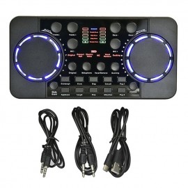 V300 PRO Sound Card 10 Sound Effects Bluetooth Noise Reduction O Mixers Headset Mic Voice Control for Phone PC Portable

