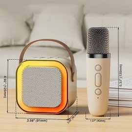 Portable Wireless Kid Karaoke Bluetooth Speaker Mini Microphone Family Singing KTV Audio Outdoor Card Subwoofer Music Center
