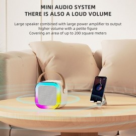 Portable Wireless Kid Karaoke Bluetooth Speaker Mini Microphone Family Singing KTV Audio Outdoor Card Subwoofer Music Center
