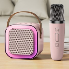 Portable Wireless Kid Karaoke Bluetooth Speaker Mini Microphone Family Singing KTV Audio Outdoor Card Subwoofer Music Center
