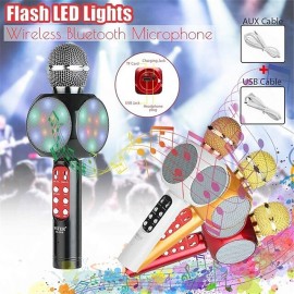 Fashion KTV Handheld Wireless Microphone Speaker Reverberation Voice Condenser Karaoke Recording Live Surround Sound
