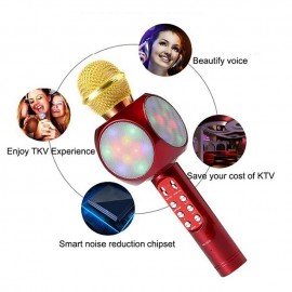 Fashion KTV Handheld Wireless Microphone Speaker Reverberation Voice Condenser Karaoke Recording Live Surround Sound
