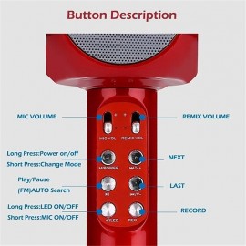 Fashion KTV Handheld Wireless Microphone Speaker Reverberation Voice Condenser Karaoke Recording Live Surround Sound
