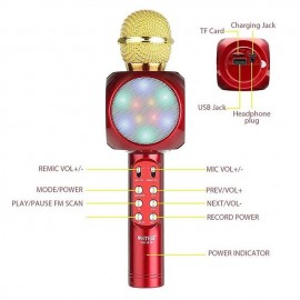 Fashion KTV Handheld Wireless Microphone Speaker Reverberation Voice Condenser Karaoke Recording Live Surround Sound
