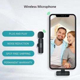 Wireless Lavalier Microphone For 3.5mm Smartphone Plug And Play Mini Mic For Live Streaming Gaming Recording Auto Noise Reduction
