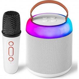 Mini Karaoke Machine with 1 Wireless Microphones for Kids Adults Portable Bluetooth Speaker Toy for Girls and Boys 2 4 5 6 7 8 9 10 12 Year Old Girl Birthday Gift Home Party Ideas
