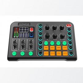 M6 Sound Card Audio Mixer Voice Changer Device External Table for USB Headset Mic Mobile Computer PC Live Broadcast Game Music
