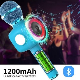 Handheld Wireless Bluetooth Microphone KTV Karaoke Microphone with Speaker for IOS Android Phone Computer
