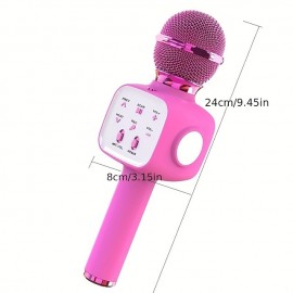 Handheld Wireless Bluetooth Microphone KTV Karaoke Microphone with Speaker for IOS Android Phone Computer
