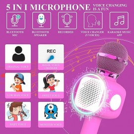 Handheld Wireless Bluetooth Microphone KTV Karaoke Microphone with Speaker for IOS Android Phone Computer
