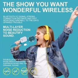 Handheld Wireless Bluetooth Microphone KTV Karaoke Microphone with Speaker for IOS Android Phone Computer
