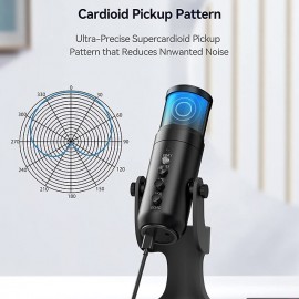 Condenser Microphone Studio Recording USB Microphone for PC Computer Streaming Video Game Podcast Singing Microphone Stand
