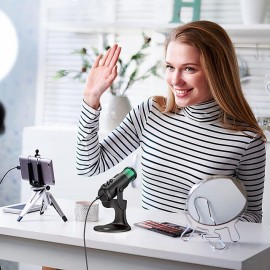 Condenser Microphone Studio Recording USB Microphone for PC Computer Streaming Video Game Podcast Singing Microphone Stand
