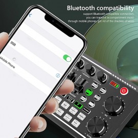 F998 Live Sound Card Audio Mixer Podcast Audio Interface with DJ Mixer Effects Voice Changer with Sound Effects for Karaoke Tiktok YouTube Live Streaming Record Gaming

