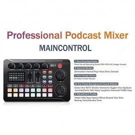 F998 Live Sound Card Audio Mixer Podcast Audio Interface with DJ Mixer Effects Voice Changer with Sound Effects for Karaoke Tiktok YouTube Live Streaming Record Gaming
