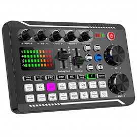 F998 Live Sound Card Audio Mixer Podcast Audio Interface with DJ Mixer Effects Voice Changer with Sound Effects for Karaoke Tiktok YouTube Live Streaming Record Gaming
