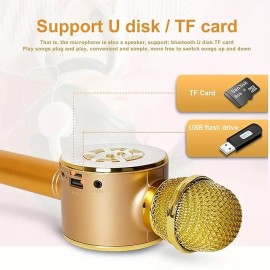 Depusheng Toys For Girls Karaoke Microphone - Portable Wireless Karaoke Mic With Led Light Toys For Girl Christmas Birthday Giftsbuilt With Speaker
