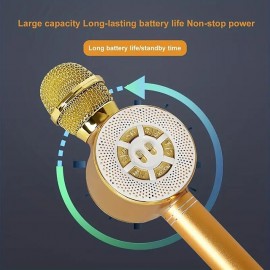 Depusheng Toys For Girls Karaoke Microphone - Portable Wireless Karaoke Mic With Led Light Toys For Girl Christmas Birthday Giftsbuilt With Speaker
