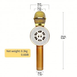 Depusheng Toys For Girls Karaoke Microphone - Portable Wireless Karaoke Mic With Led Light Toys For Girl Christmas Birthday Giftsbuilt With Speaker
