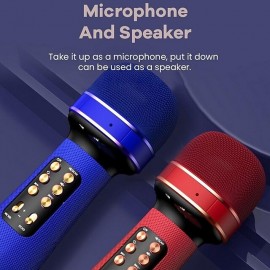 WS-898 Karaoke Bluetooth-Compatible Microphone Handheld Wireless Music Sing MicFMVoice Changing Audio Speaker Player Accessory
