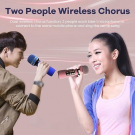WS-898 Karaoke Bluetooth-Compatible Microphone Handheld Wireless Music Sing MicFMVoice Changing Audio Speaker Player Accessory
