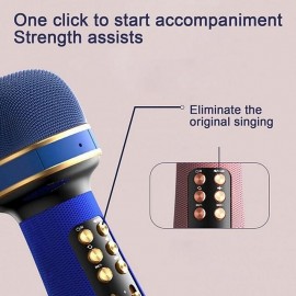 WS-898 Karaoke Bluetooth-Compatible Microphone Handheld Wireless Music Sing MicFMVoice Changing Audio Speaker Player Accessory
