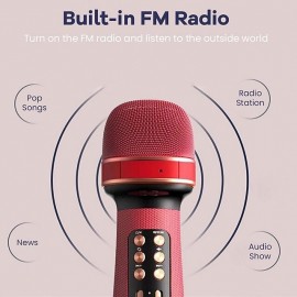 WS-898 Karaoke Bluetooth-Compatible Microphone Handheld Wireless Music Sing MicFMVoice Changing Audio Speaker Player Accessory
