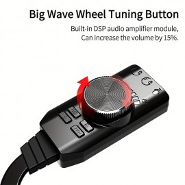 7.1 Channel External USB Computer Game Audio Card For Gaming External USB 3.5mm Adapter Audio Card Plug And Play PC Laptop

