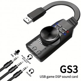 7.1 Channel External USB Computer Game Audio Card For Gaming External USB 3.5mm Adapter Audio Card Plug And Play PC Laptop
