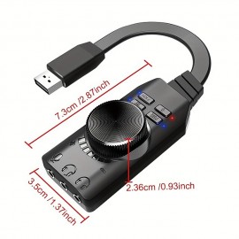 7.1 Channel External USB Computer Game Audio Card For Gaming External USB 3.5mm Adapter Audio Card Plug And Play PC Laptop

