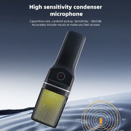 Yanmai SF-777W 2.4G Wireless Gaming Desktop Microphone Portable with RGB Light & Blowout Net For PC, Notebooks and Laptops
