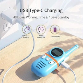 2pcs Type-c Port Large-capacity Charging Model With Lanyard Charging Cable For Children 22-channel Two-way Radio Walkie-talkie Toys Backlit LCD Flashlight Outdoor Camping Hiking Within 3 Kilometers
