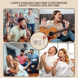 Portable Wireless KTV Speaker Set With Two Microphones - Retro Design Immersive Karaoke Experience - Perfect Gift For Home Parties Birthdays For Gifts
