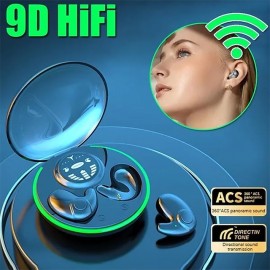 Wireless Stereo Sleep Headphones Mini in-Ear Noise Cancelling Earbuds Bone Conduction Bluetooth Music Headset with Charging Box
