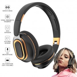 H7 Wireless Headphone, Bluetooth Earphones Deep Bass Headset Hifi Sound Foldable Over Ear Helmet with Mic
