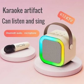 Portable Wireless Kid Karaoke Bluetooth Speaker Mini Microphone Family Singing KTV Audio Outdoor Card Subwoofer Music Center
